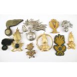 ITALY - 10 ITALIAN ARMY CAP BADGES Italian army cap devices including officer's (10)