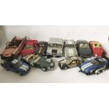 QUANTITY OF 1:18 SCALE VEHICLES 1:18 scale Hummer, 88 Ford Shelby, 1961 Jaguar (2), 1954 Mercedes