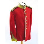 POST 1901 MIDDLESEX REGIMENT OFFICERS FULL DRESS SCARLET TUNIC High yellow collar with gold