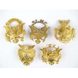 UNITED STATES - 5 US MILITARY ACADEMY & SCHOOLS HAT BADGES 5 US Cadet schools cap badges including