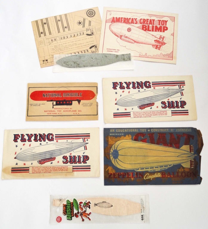 1930'S ZEPPELIN & AIRSHIP BALLOON TOYS Toys for children. Mostly 1930's.