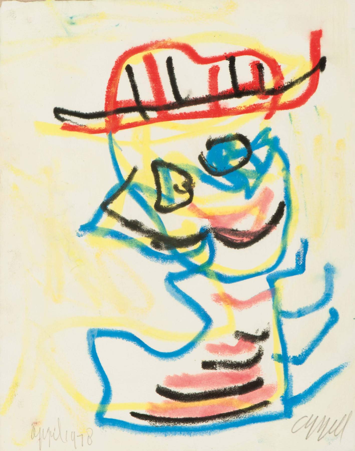 Karel Appel
(Amsterdam 1921 - Zurich 2006)
Untitled
Signed and dated 1978 l.l.
Signed l.r.
Crayon on