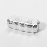 A silver tobacco box with hinged lid