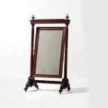 A large mahogany Victorian Psyché or cheval glass