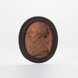 An oval terracotta plaque, studio of Jean-Jacques Bachelier (1724-1806)  Dated 1791 The profile
