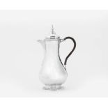 A baluster-shaped silver George III coffee pot London, 1772, maker's mark  PN Body and lid