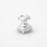 A smooth  diabolo-shaped silver salt Amsterdam, circa 1725, maker's mark clover leaf On three