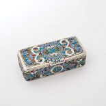 A rectangular silver and cloisonné enamel snuffbox Russia, 19th/20th century, possibly V. Rassadin