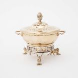 A gilt silver bowl with lid and  separate foot Austro-Hungarian, 1809, maker's mark CH The bowl with