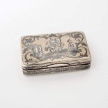 A rectangular Russian niëllo silver  snuffbox Moscow, 1852, maker's mark unknown The top with a