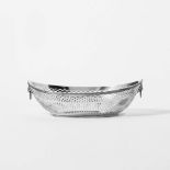 A boat-shaped, openwork silver bread basket The Netherlands, 1961 Handles in the form of a ringed