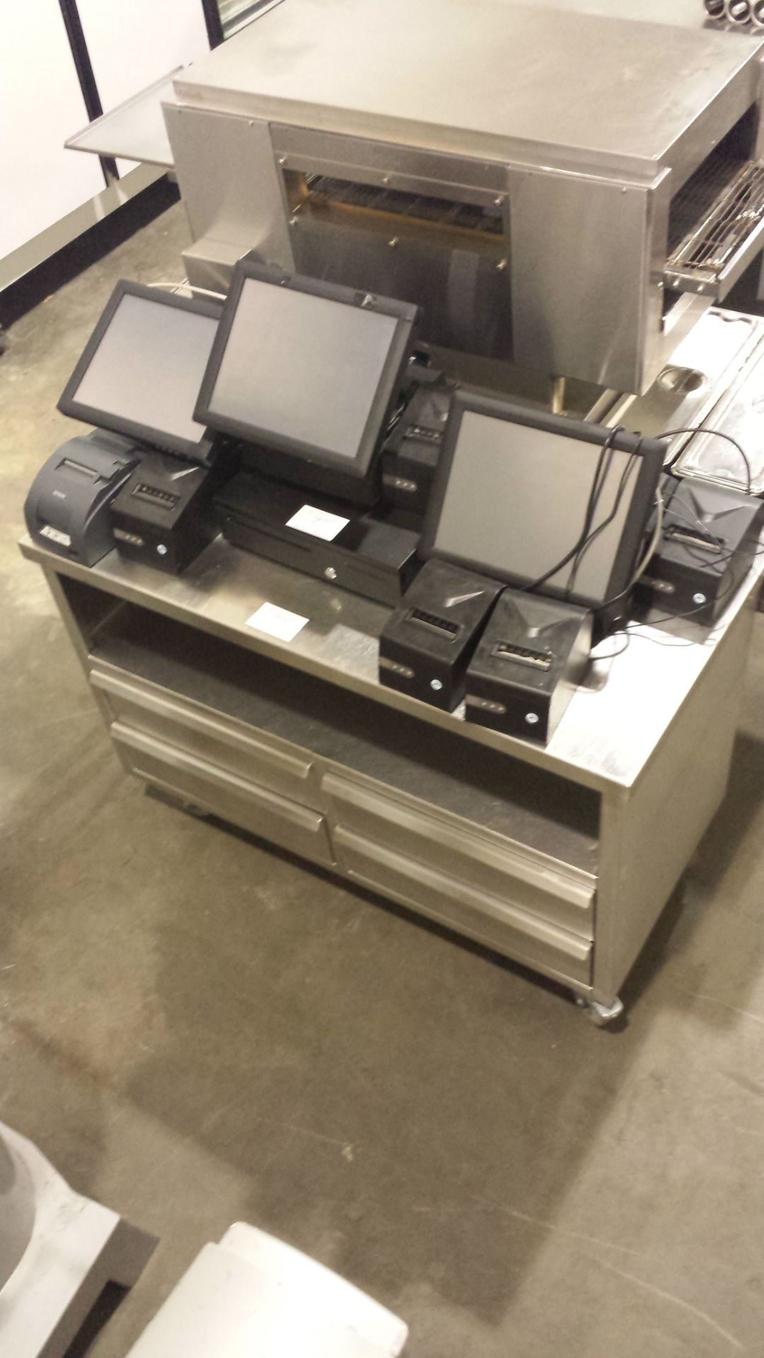 9 piece POS System - 3 screens, 6 thermal printers, keyboard, mouse