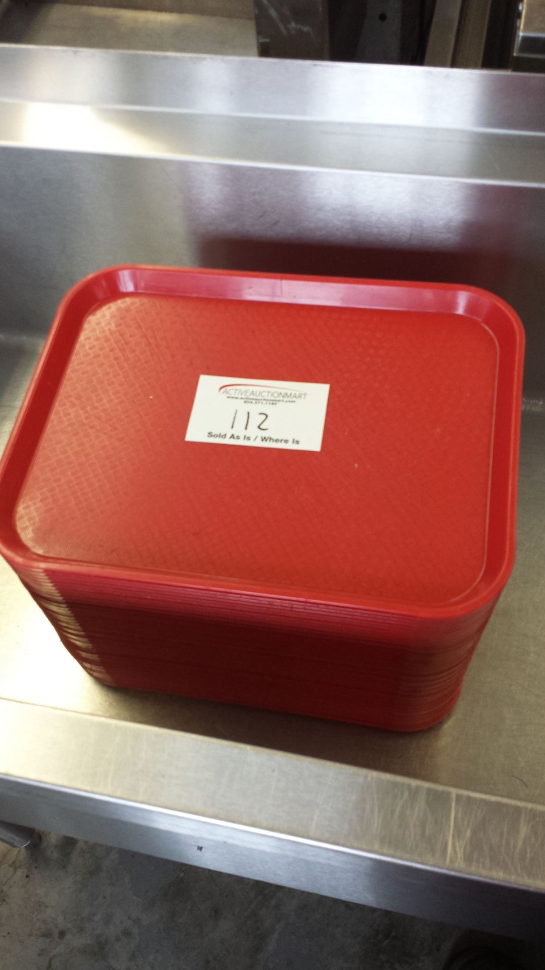 48 red plastic serving trays  13.5 x 10.5"
