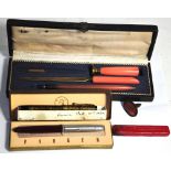 A cased seal set with wax, a Parker 51 p