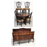 An Edwardian mahogany dining room suite