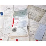 A quantity of title deeds and indentures, some from the 1700s. CONDITION REPORT Approx 40.