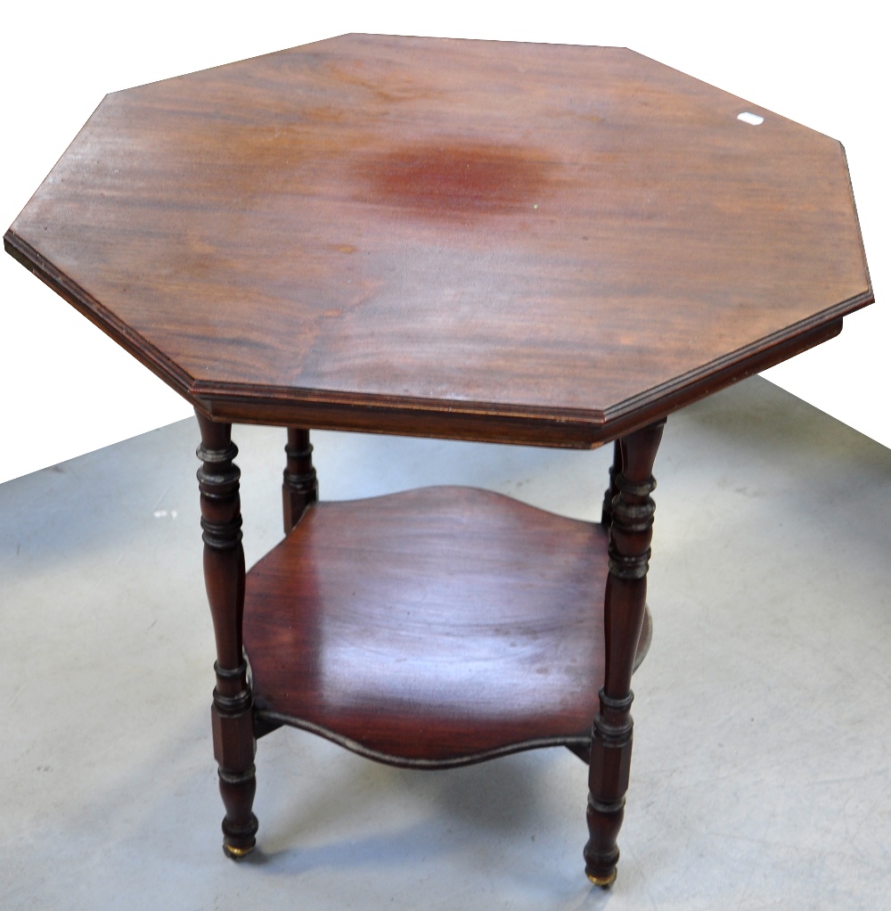 An Edwardian walnut two tiered occasiona