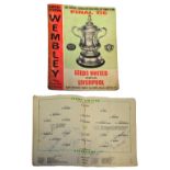 An FA Cup final programme for Leeds United vs Liverpool, Saturday May 1st 1965, the central page