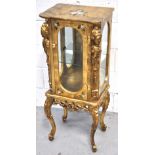 A small gilt painted single door glazed