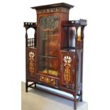 Shapland & Petter; a fine Art Nouveau mahogany, satinwood and mother of pearl inlaid display