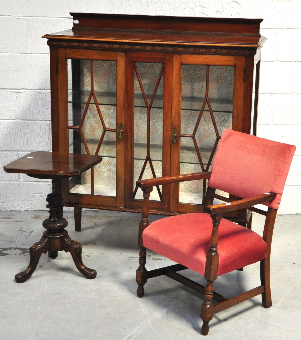 A 20th century display cabinet, a small