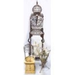 A floor standing decorative bird cage, a