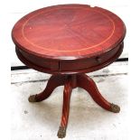 A reproduction drum table, diameter 59cm