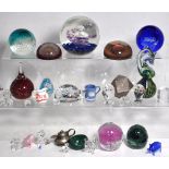 A quantity of paperweights and further glassware to include a Selkirk paperweight entitled "The