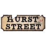 A cast iron street sign "Hurst Street Li