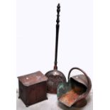 A Victorian copper coal scuttle, an Art