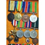 A family group of WWI and WWII medals; t
