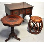 A 20th century oak side table with shape