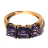 A modern 9ct gold and amethyst ring, app