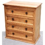 A four drawer modern pine chest, approx