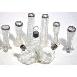 Eight various cut glass and hallmarked s