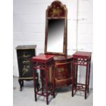 A reproduction Oriental red lacquer bowf