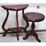 A mahogany occasional table on tripod su