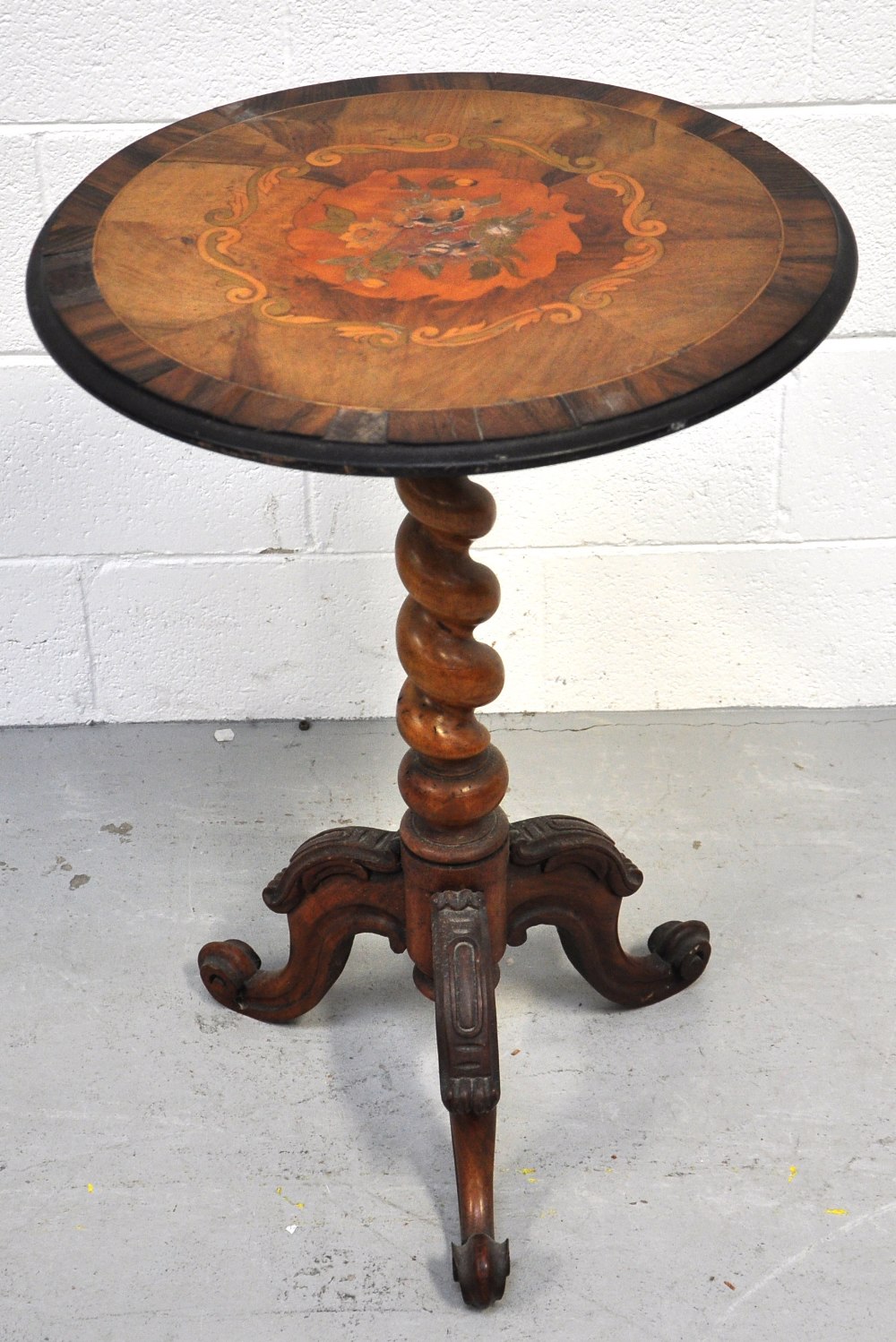 A Victorian walnut and inlaid occasional