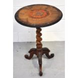 A Victorian walnut and inlaid occasional