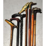 Seven various 20th century walking stick