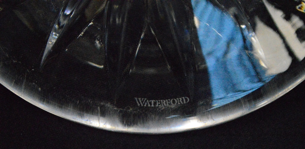 A large Waterford cut glass trumpet shaped vase on spreading circular foot, height 36cm, and a - Image 4 of 4