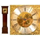 A reproduction oak longcase clock, the m