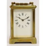 A c.1900 French brass carriage clock wit