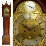 A George III oak longcase clock, the arc