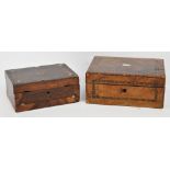 A 19th century walnut jewellery box with