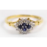 An 18ct yellow gold sapphire and diamond