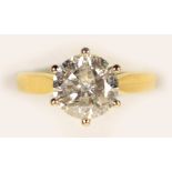 An 18ct gold diamond solitaire ring, the