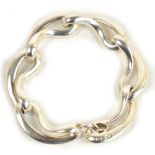 A Georg Jensen silver twisted open link bracelet with T-bar numbered 452, London 2011, length