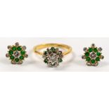 An 18ct yellow gold diamond and emerald