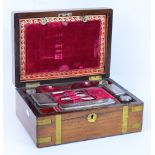 A Victorian rosewood dressing box with h